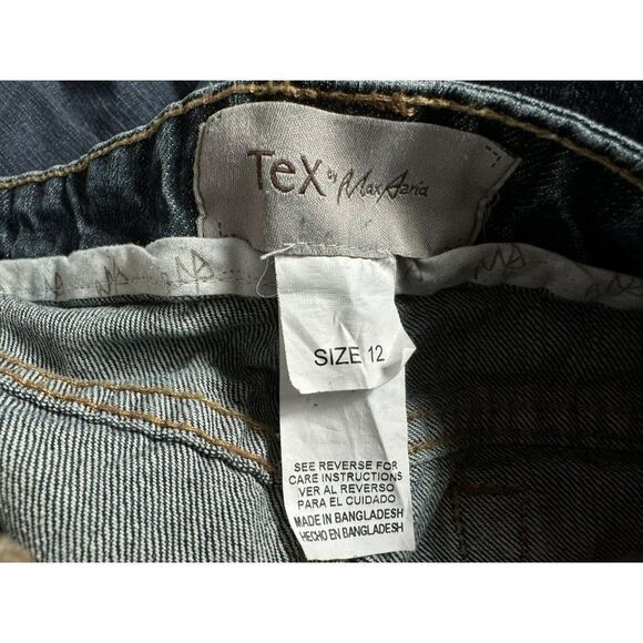 Tex by Max Azria Wide Leg Cotton Ankle Jeans Sz 12 Front & Back Pockets Med Wash - Picture 4 of 4